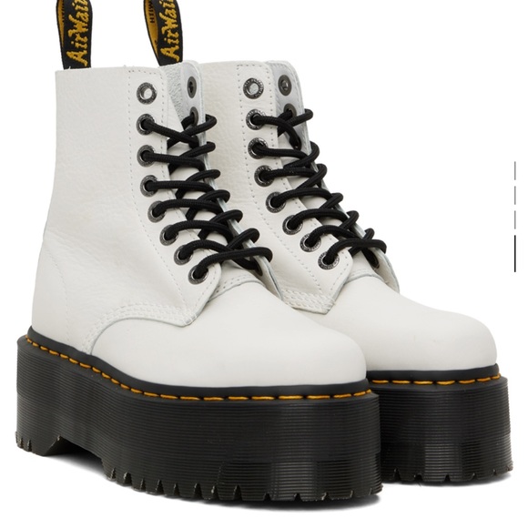 SSENSE Dr. Martens White Platform Boots Size 6 - Picture 2 of 6